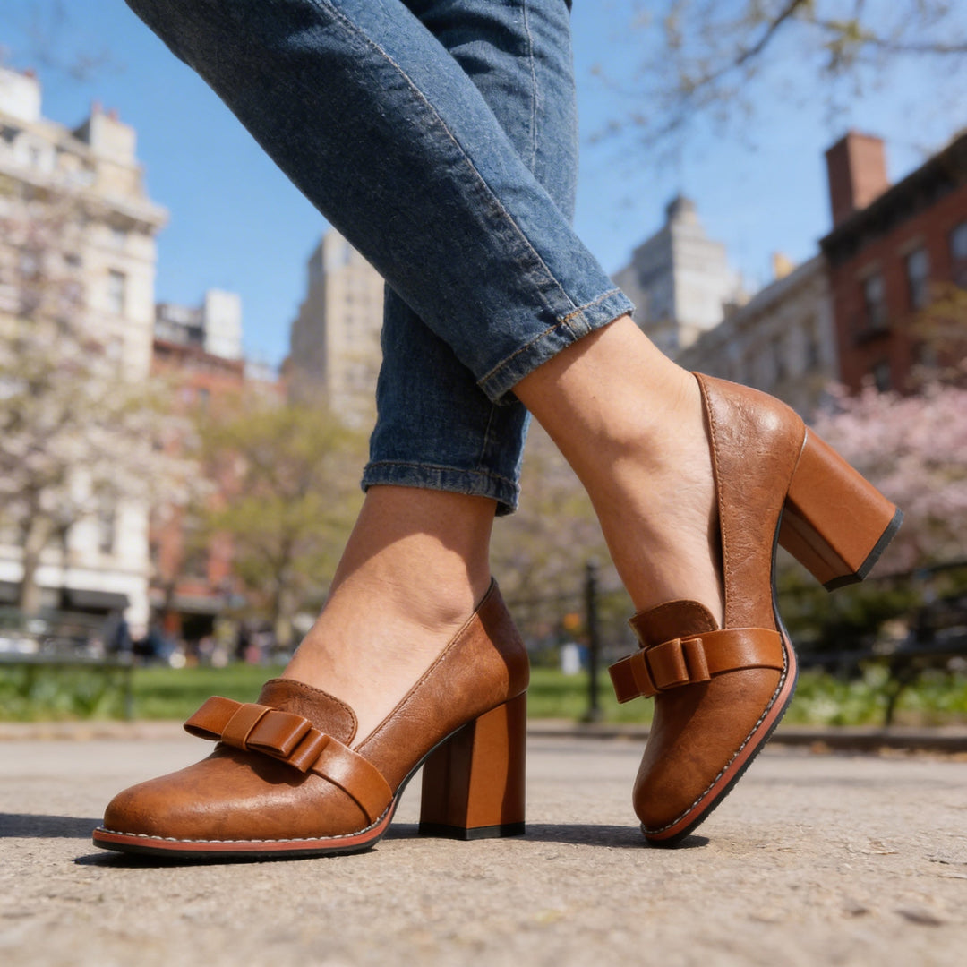 Abigail Bow Strap Loafers