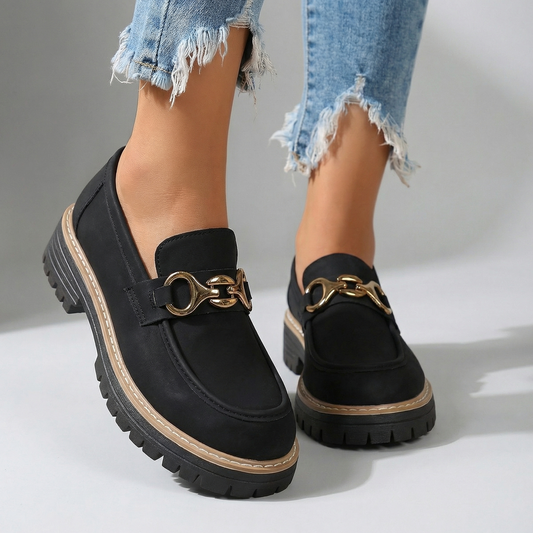 Mary Buckle Accent Loafers