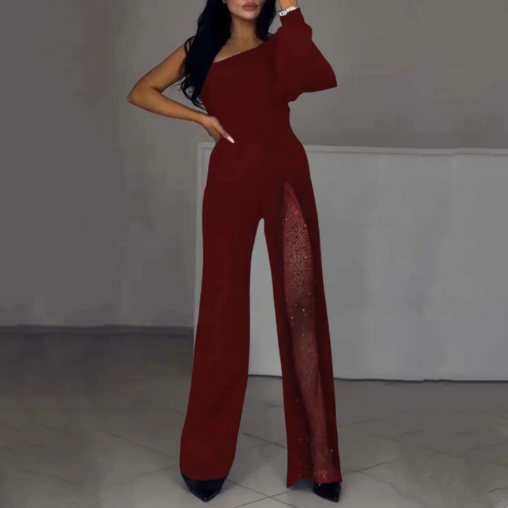 Ally™ One-Shoulder Flared Short Romper